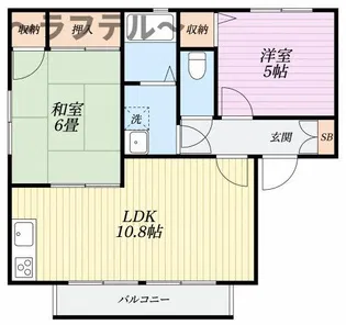 グランドール下山口B【1階】の間取り