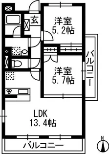 ジョイナス下小塙303【3階】の間取り