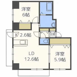 リスペクト北23条【3階】の間取り