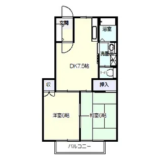 2DKの間取り画像