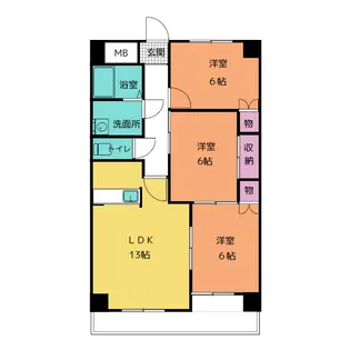 エクセル上八田【2階】の間取り