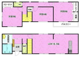 広島県広島市安佐南区川内1【一戸建】の間取り