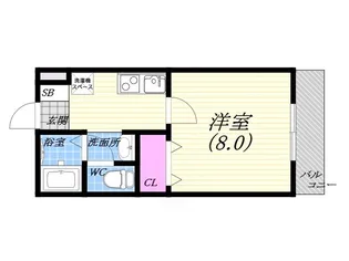兵庫県芦屋市西芦屋町【アパート】の間取り