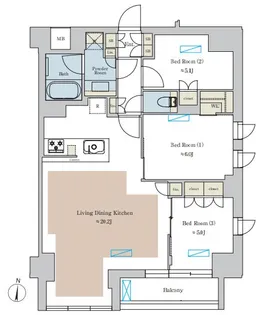 Brillia ist 池尻大橋【6階】の間取り