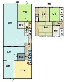 佐賀県多久市北多久町大字小侍【一戸建】の間取り