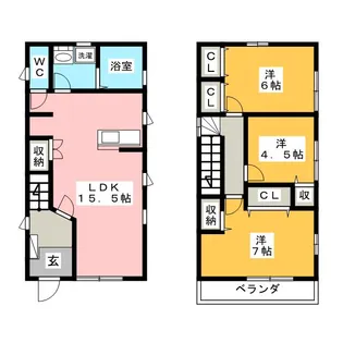 岐阜県岐阜市御望2【一戸建】の間取り