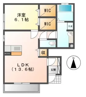 アベニール小黒田【1階】の間取り