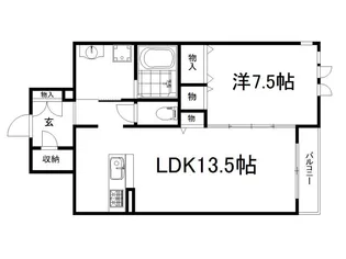 プランドール深草【1階】の間取り