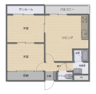 アーバンハイツ粟津【2階】の間取り