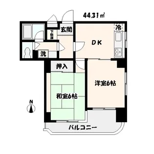 西川口藤ハイツ【3階】の間取り