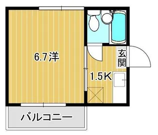 ワンKマンション【2階】の間取り