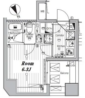メイクスデザイン品川戸越【7階】の間取り