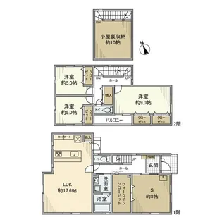 神奈川県海老名市上郷3【一戸建】の間取り