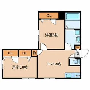 カサブランカ【1階】の間取り
