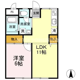 コーポ南小谷ヶ丘【1階】の間取り