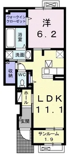 山形県東根市六田1【アパート】の間取り