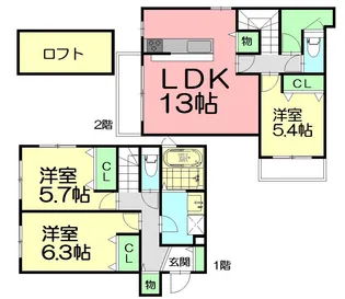 神奈川県藤沢市鵠沼松が岡2【一戸建】の間取り
