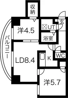 北海道札幌市中央区宮の森三条3【マンション】の間取り