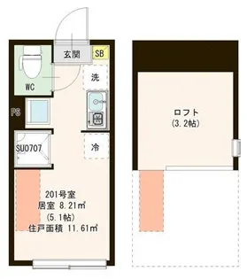 ブッパラ ミライ【2階】の間取り