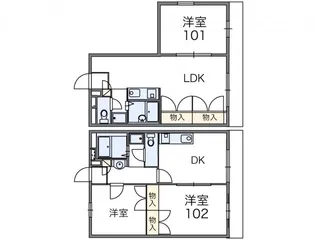 レオパレス751【2階】の間取り