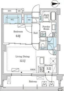 グランドゥールプレミアム代々木大山【3階】の間取り