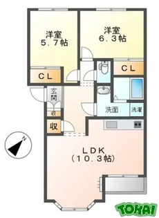 ビューフォートII【2階】の間取り