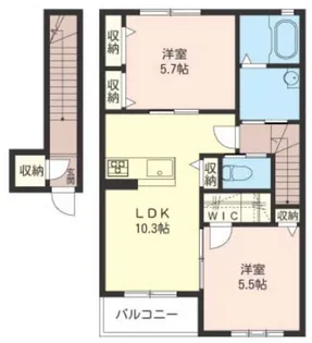 Casa Regio A【2階】の間取り