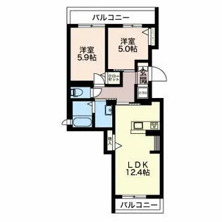 ルアナ テラス【2階】の間取り