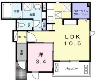 アイスパッセルA【1階】の間取り