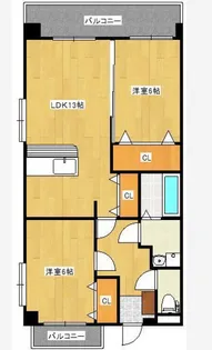 サンシャトー和賀【1階】の間取り
