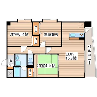 カーレヂ三浦II【5階】の間取り