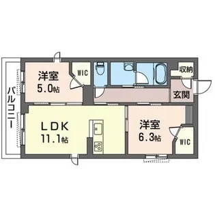 ルナージュ参番館【2階】の間取り