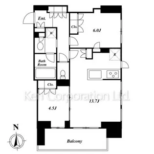 クラッシィスイート・ジオ東麻布【6階】の間取り