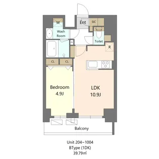 S-RESIDENCE新宿早稲田avelis【4階】の間取り