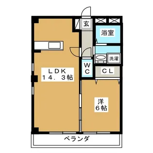 ハイツレモングラス B棟【2階】の間取り