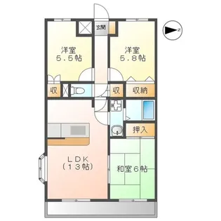 サンライズ・マンション【4階】の間取り