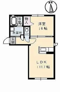 ラ・パルテール新屋敷【1階】の間取り