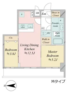 ドゥーエ王子神谷【10階】の間取り