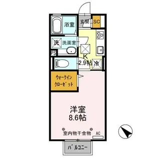 D-room思川アジュール C【1階】の間取り