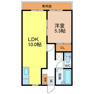 フレグランスオブスイート【1階】の間取り