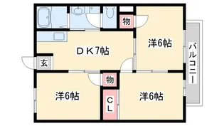 ハイツフォレスト【1階】の間取り