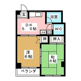 コーポラス浅【1階】の間取り