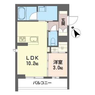 ブルーム ユー 今泉【3階】の間取り