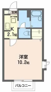 KSフラットA【1階】の間取り