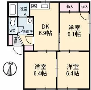 エステートK【1階】の間取り