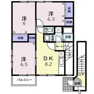 タウニーヒルズ【2階】の間取り