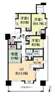 KDXレジデンス西公園【6階】の間取り