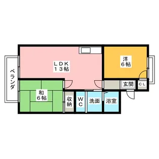 サンハイツ藤山台C棟【1階】の間取り