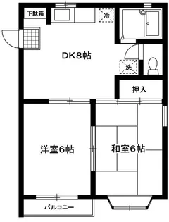 ラ・フルール夏山【2階】の間取り