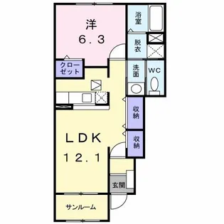 ボヌールB【1階】の間取り